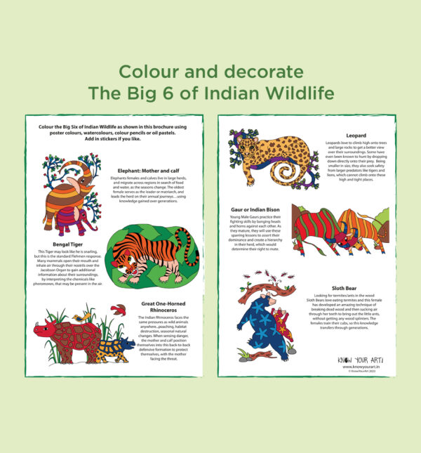 Big Six of Indian Wildlife | Gond Art